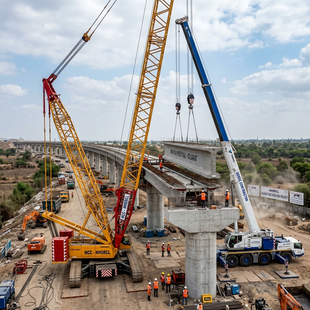 Bullet Train Infrastructure Crane Transport